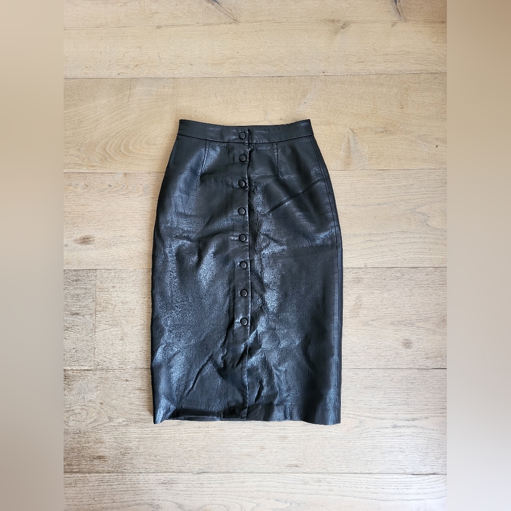 Wilfred Black Button-Front Pencil Skirt